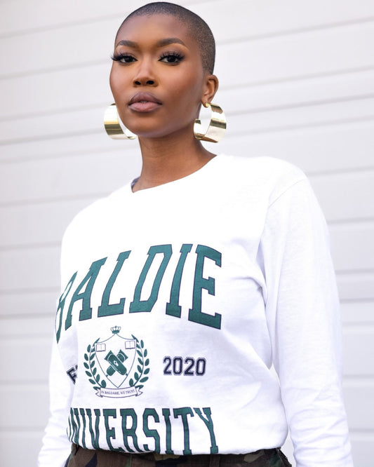 White Baldie University Long Sleeve Shirt