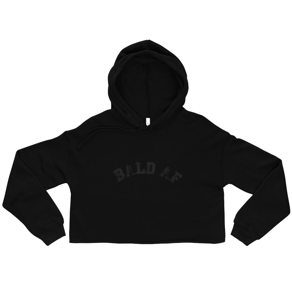 Black "Bald AF" Crop Hoodie