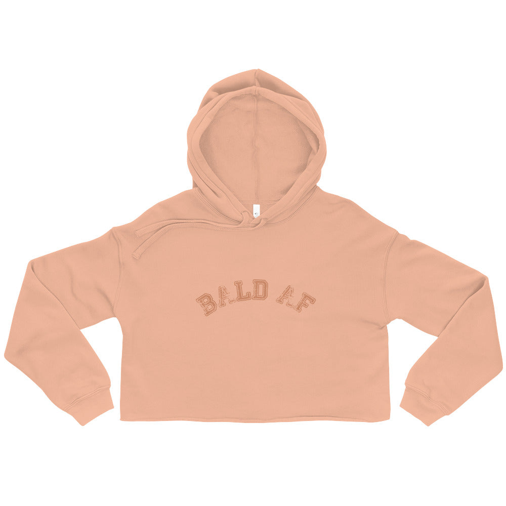 Peach "Bald AF" Crop Hoodie