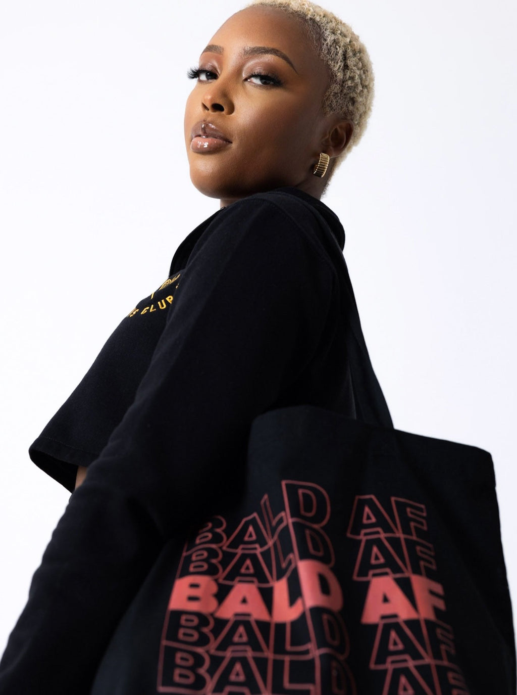 Bald AF Grocery Tote Bag