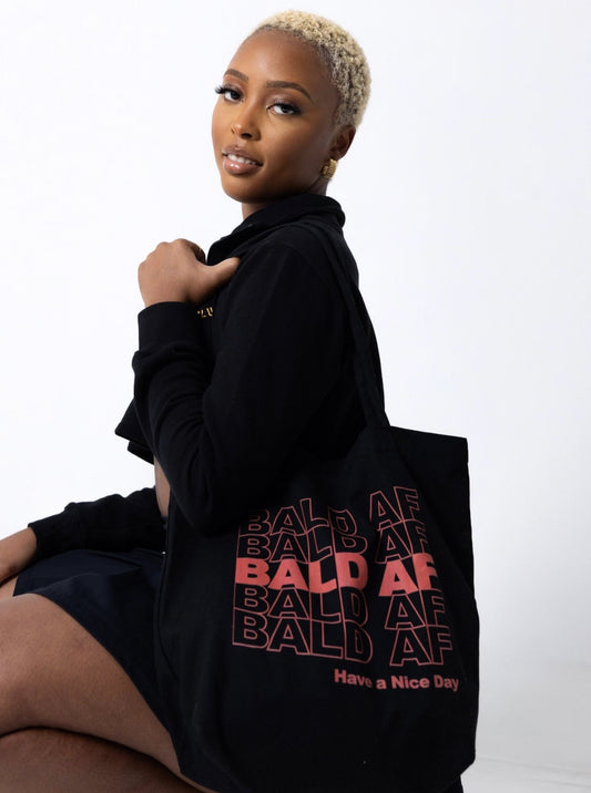 Bald AF Grocery Tote Bag