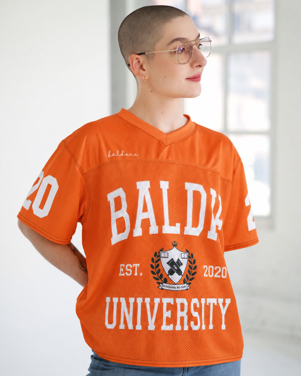 Orange Baldie University Jersey