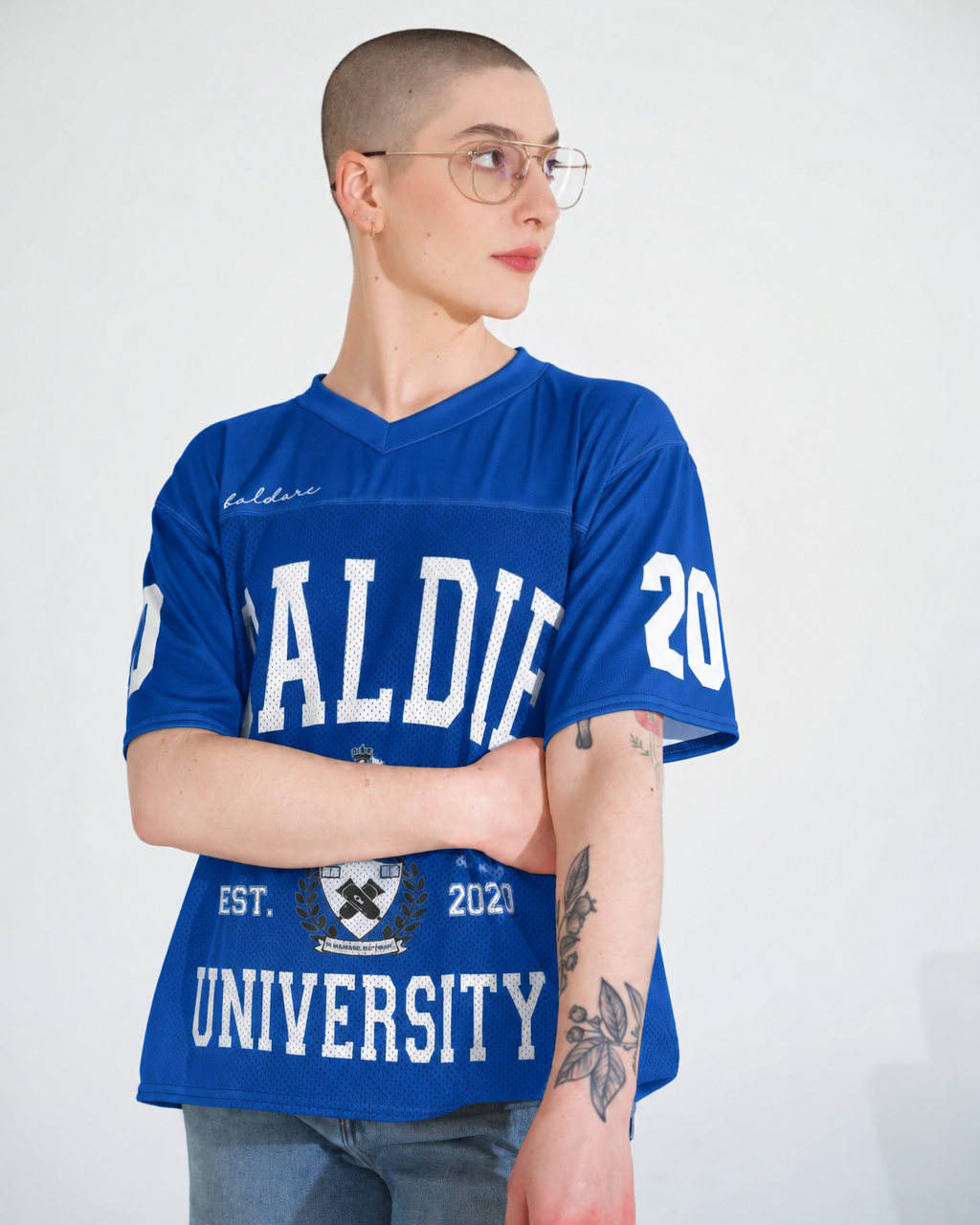 Blue Baldie University Jersey
