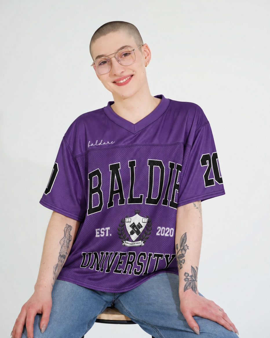 Purple Baldie University Boxy Jersey