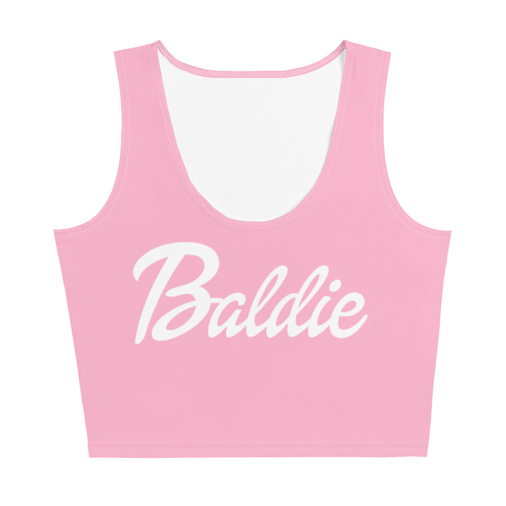 Baldie World Pink Tank Crop Top
