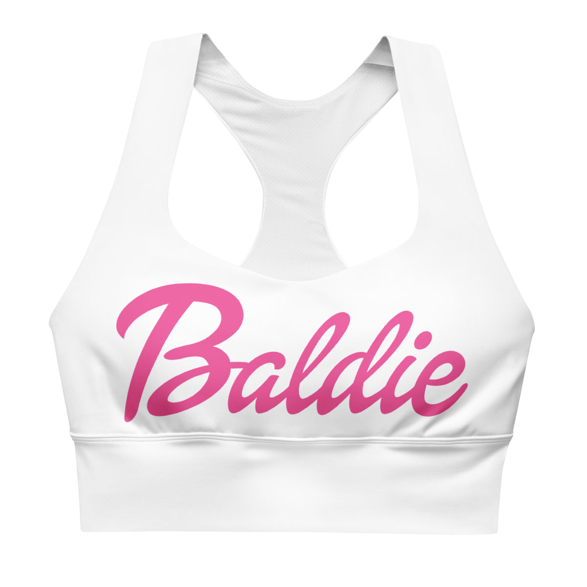 Baldie World White Sports Bra