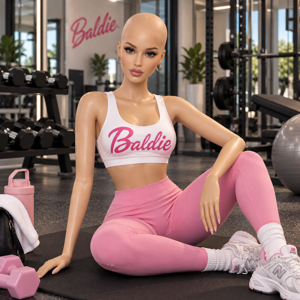 Baldie World White Sports Bra