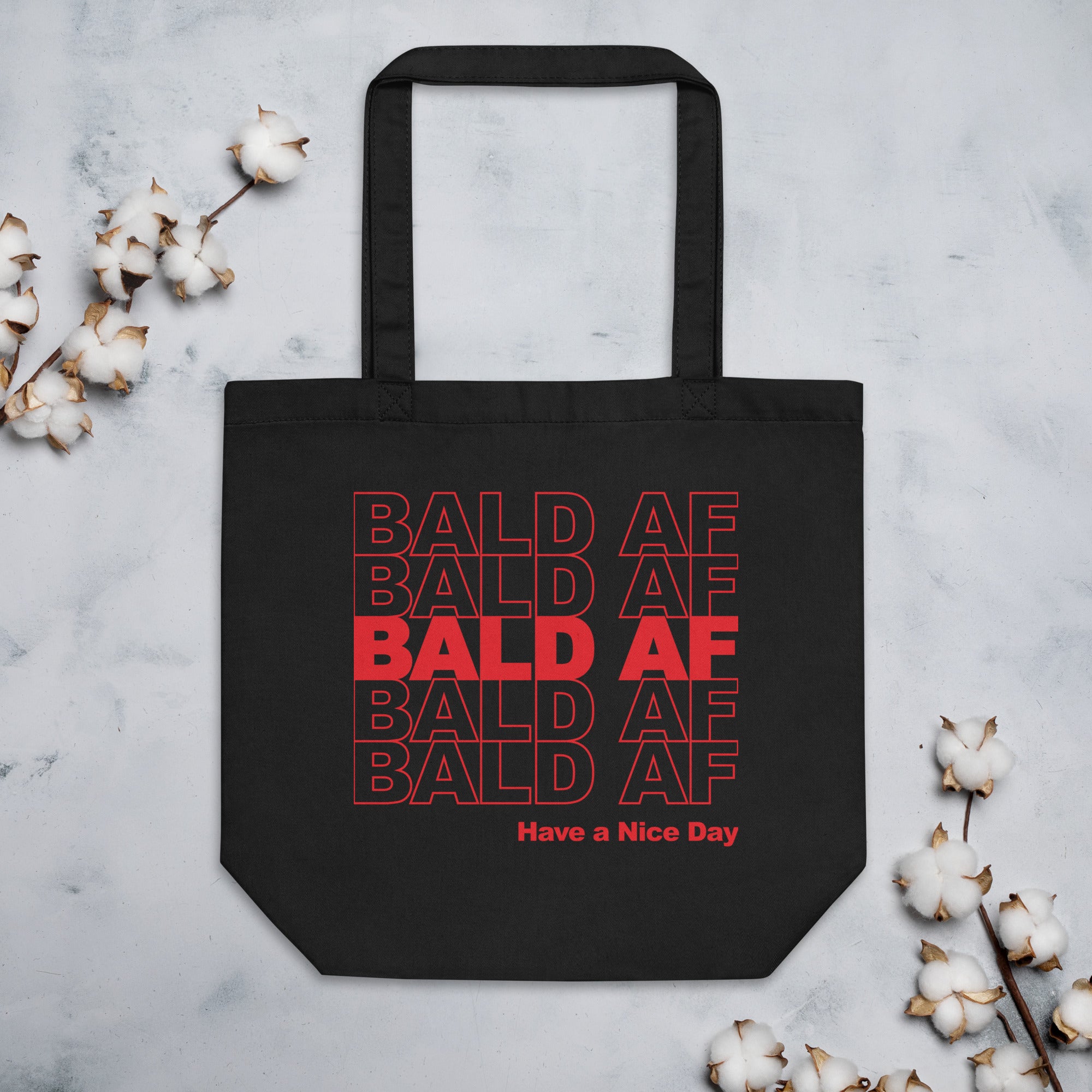 Bald AF Grocery Tote Bag