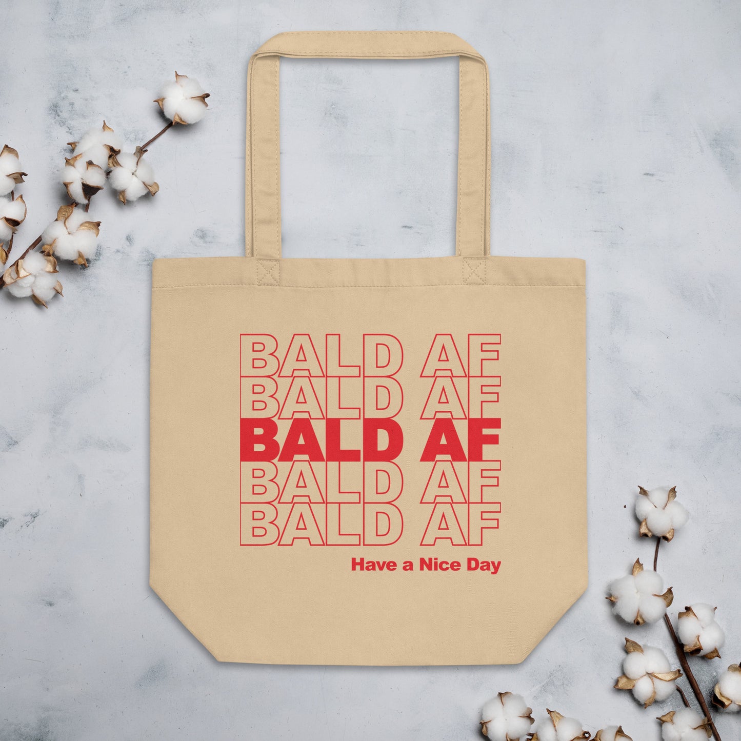 Bald AF Grocery Tote Bag
