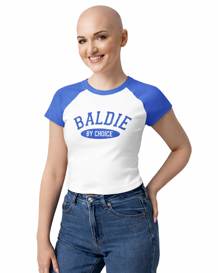 Royal/Black Baldie By Choice Baby Tee