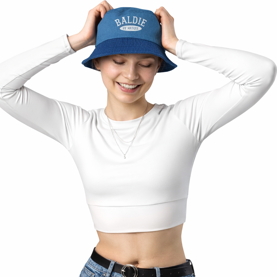 Baldie By Nature Denim Bucket Hat